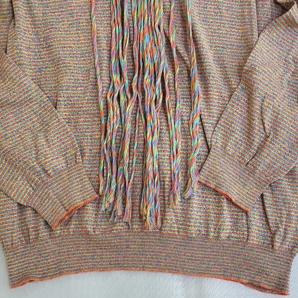 NEW$950 LOEWE PAULA IBIZA Striped Crochet Tassel Pullover Hippie Sweater S/M - Picture 7 of 12
